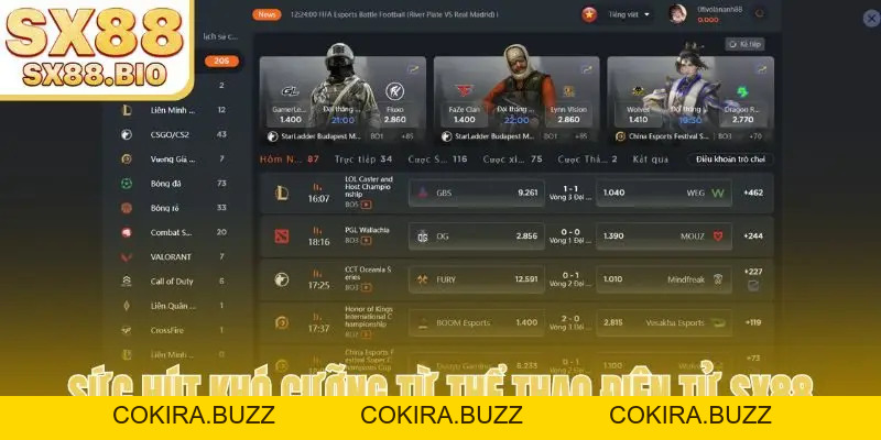 Esport SX88 - Bí Quyết Chiến Thắng Lớn, Kiếm Tiền Thật Dễ - COKIRA